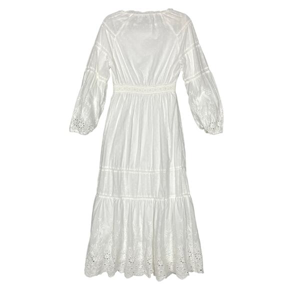 Veiled Collection White Eyelet Long Sleeve Maxi Dress Size XS - Picture 3 of 12